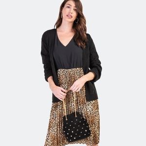 NWT FRANCESCAS Black Open Cable Cardigan